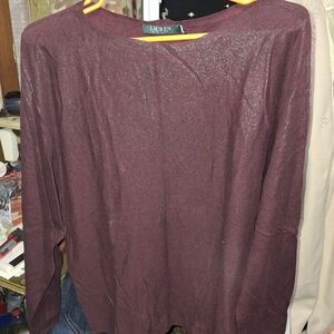 Ralph Lauren Deep Red Knit Top